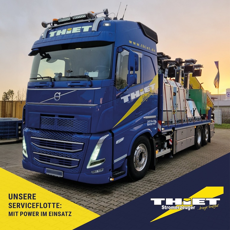 10 01 Thiet Stromerzeuger bringt energie serviceflotte mit Power im einsatz