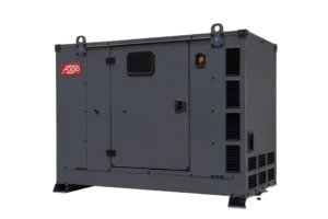 100 kVA FOGO Stationärer Stromerzeuger. Stromerzeuger für den gebraucht als Notstromanlage. Stromerzeuger mit Haube für die Geräuschisolation