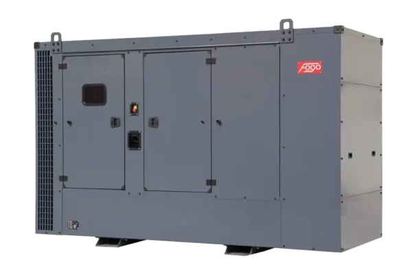 300 kVA FOGO Stationärer Stromerzeuger. Stromerzeuger für den gebraucht als Notstromanlage. Stromerzeuger mit Haube für die Geräuschisolation