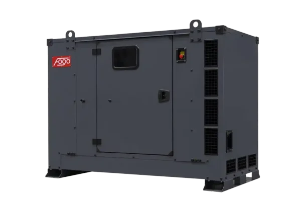 60 kVA FOGO Stationärer Stromerzeuger. Stromerzeuger für den gebraucht als Notstromanlage. Stromerzeuger mit Haube für die Geräuschisolation