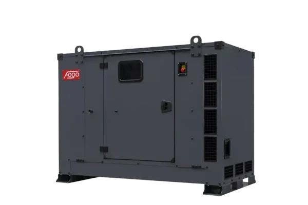 80 kVA FOGO Stationärer Stromerzeuger. Stromerzeuger für den gebraucht als Notstromanlage. Stromerzeuger mit Haube für die Geräuschisolation